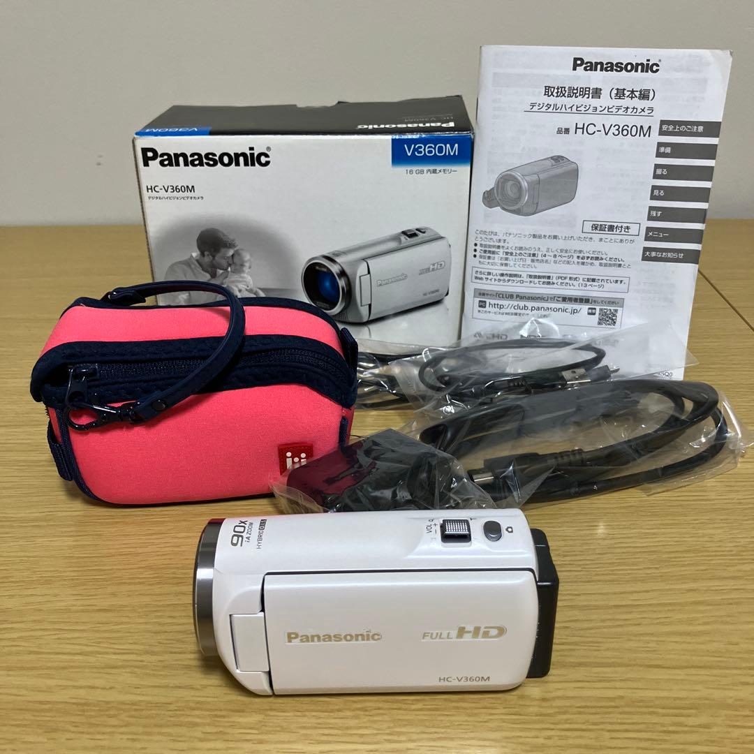 Panasonic HC-V360M ビデオカメラ、ケース、SDカード付