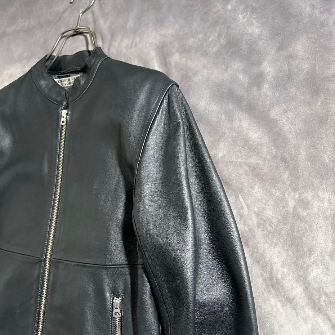 KATHARINE HAMNETT シングルライダース　レザージャケット　黒　M