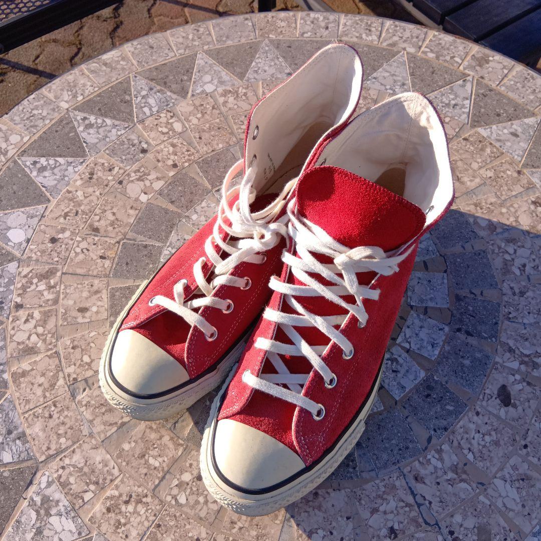 スエード素材　日本製CONVERSE ALL STAR ハイカットスニーカー 赤