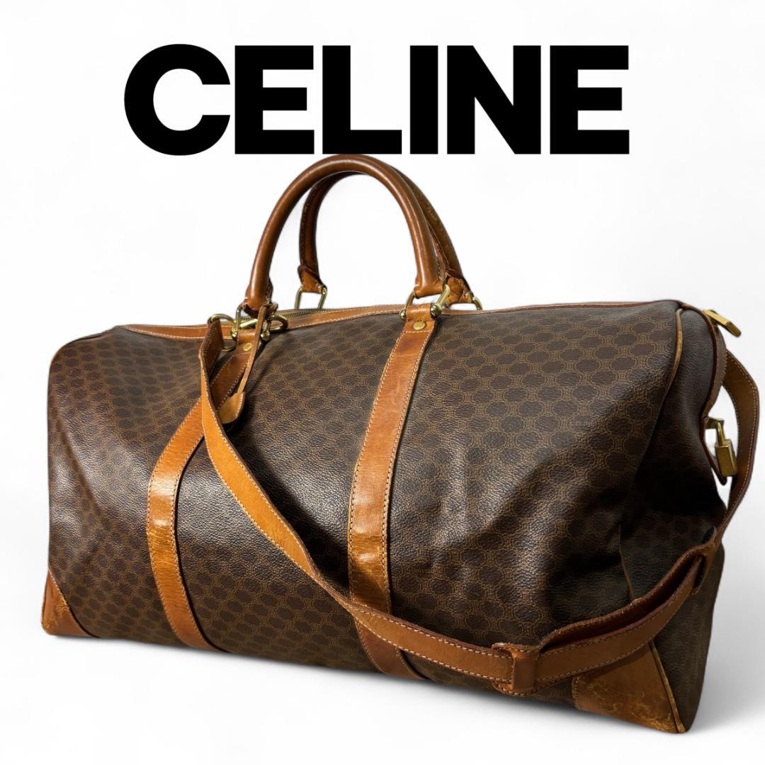 CELINE セリーヌ マカダム　レザー　ボストンバッグ　2WAYバッグ