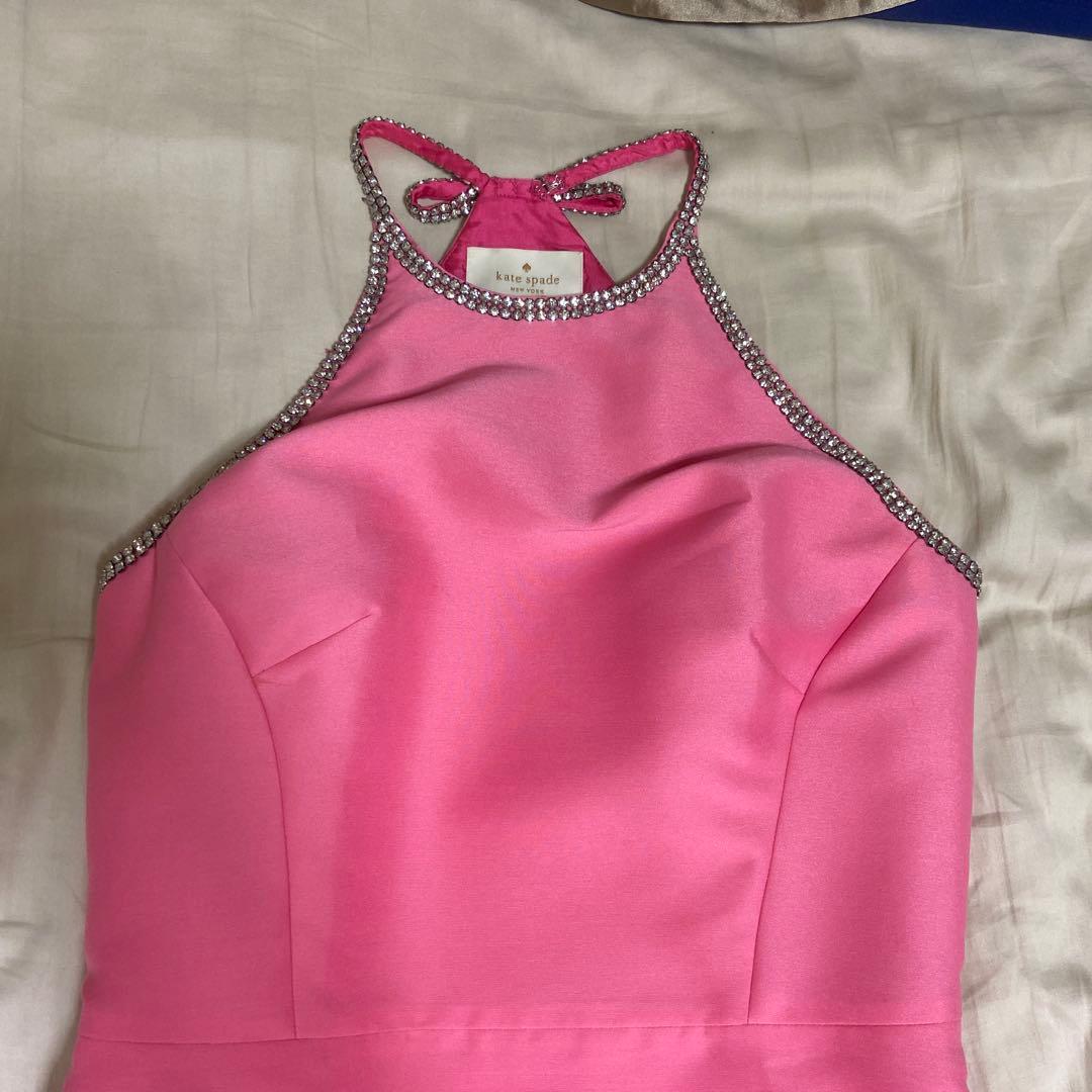 kate spade ピンクノースリーブミニワンピース