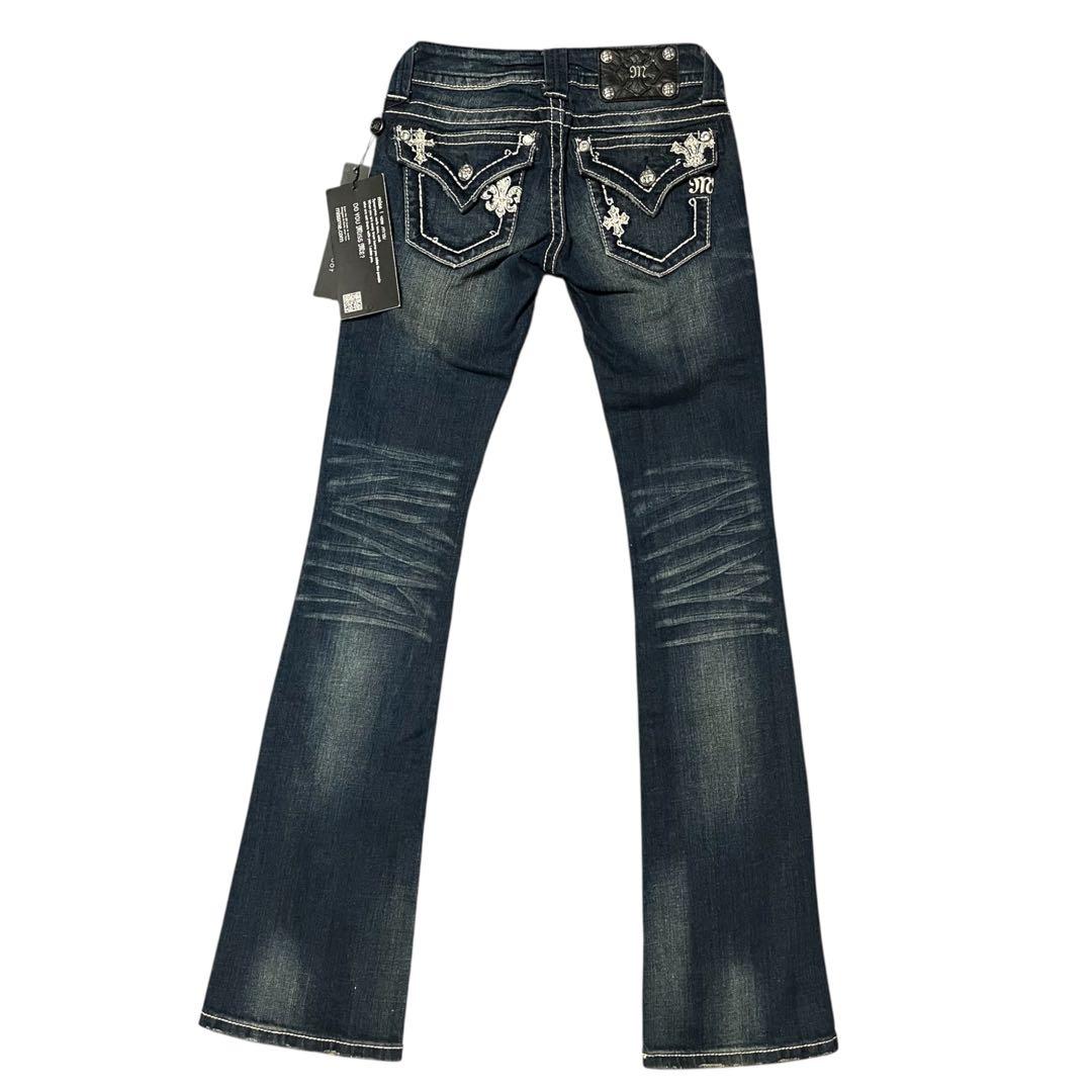 00s MissMe ブーツカットデニム 刺繍 ラインストーン y2k ギャル