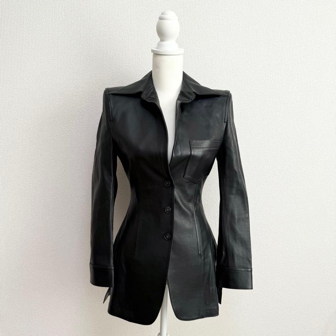 タグ付✨️Alexander wang レザージャケット ウエストシェイプ 0