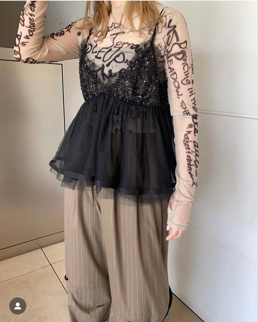 メゾンスペシャル　Shining Tiered Camisole Tunic