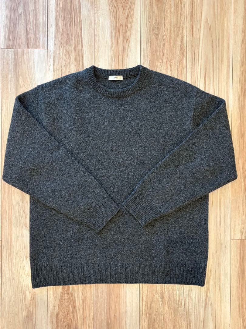 ドラゴン　ATON ウールクルーネック チャコールグレー サイズ04