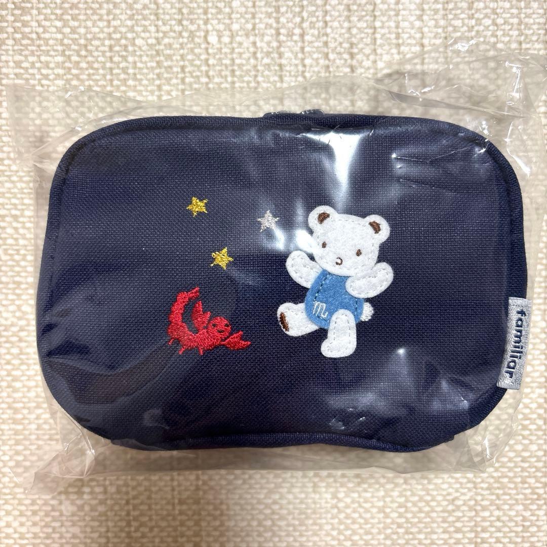 familiar 星座モチーフ刺繍ポーチ ネイビー