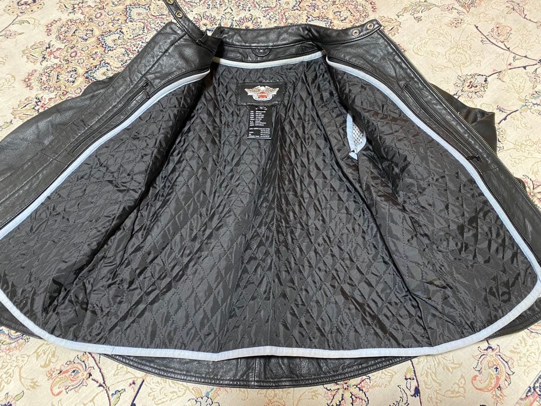 新品未使用Harley-Davidson ブラックレザージャケットフレアーロゴ